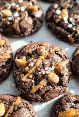 Double Chocolate Salted Caramel Cookies