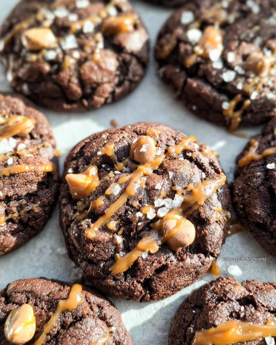 Double Chocolate Salted Caramel Cookies