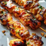 Easy Grilled Asian Chicken Skewers with Honey Garlic Sauce
