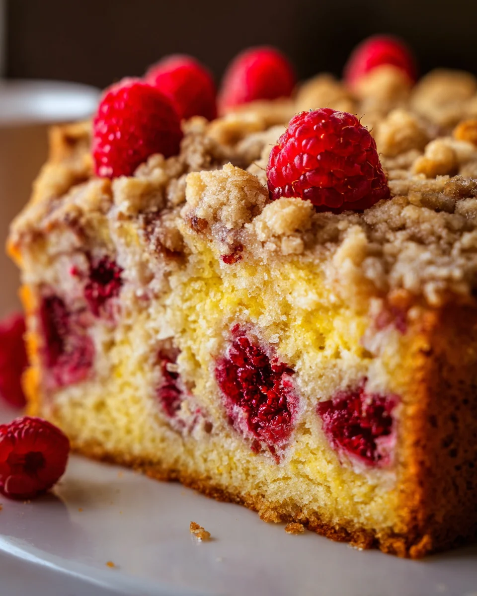 Easy Lemon Raspberry Cake with Crumb Topping
