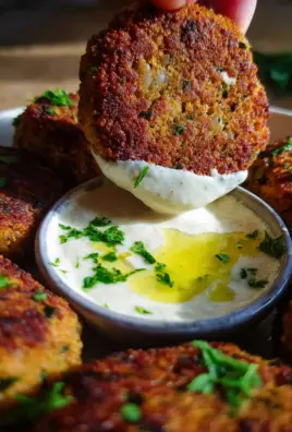 Easy Lentil Patties (with Lemon Tahini Dip)