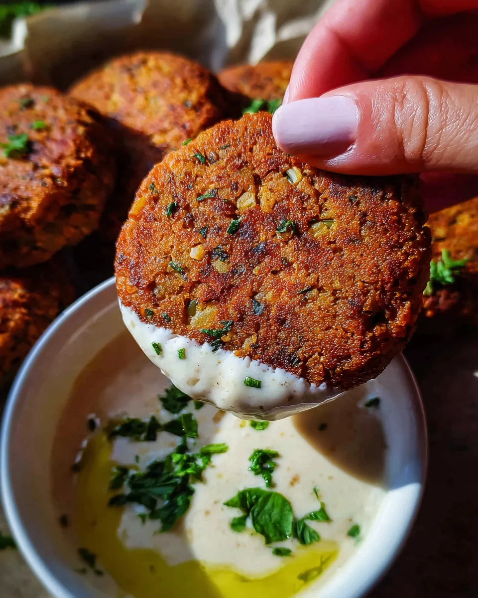 Easy Lentil Patties (with Lemon Tahini Dip) 20 Easy