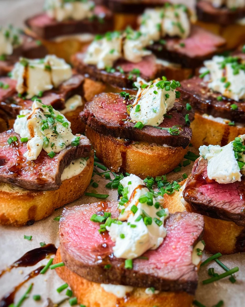 Easy Steak Crostini (with Horseradish Sauce)