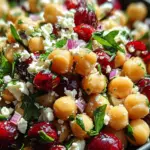 Feta & Cranberry Chickpeas with Lemon Vinaigrette