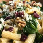 Feta & Cranberry Rigatoni Salad with Lemon Vinaigrette