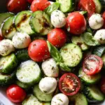 Fresh Cucumber Caprese Salad