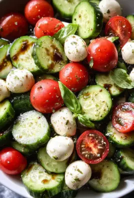 Fresh Cucumber Caprese Salad