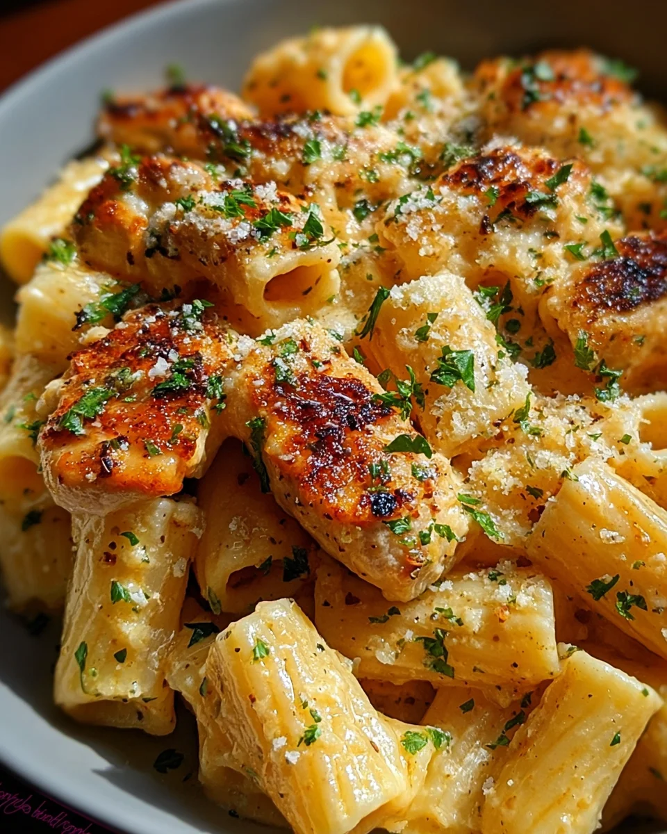 Garlic Butter Chicken with Rigatoni and Parmesan