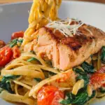 Healthy & Creamy Tuscan Salmon Pasta