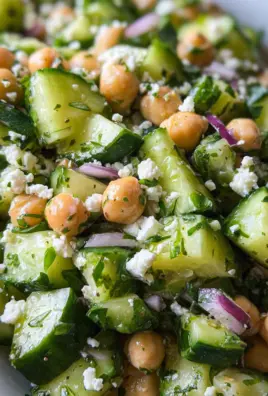Herby Cucumber Salad with Feta and Chickpeas