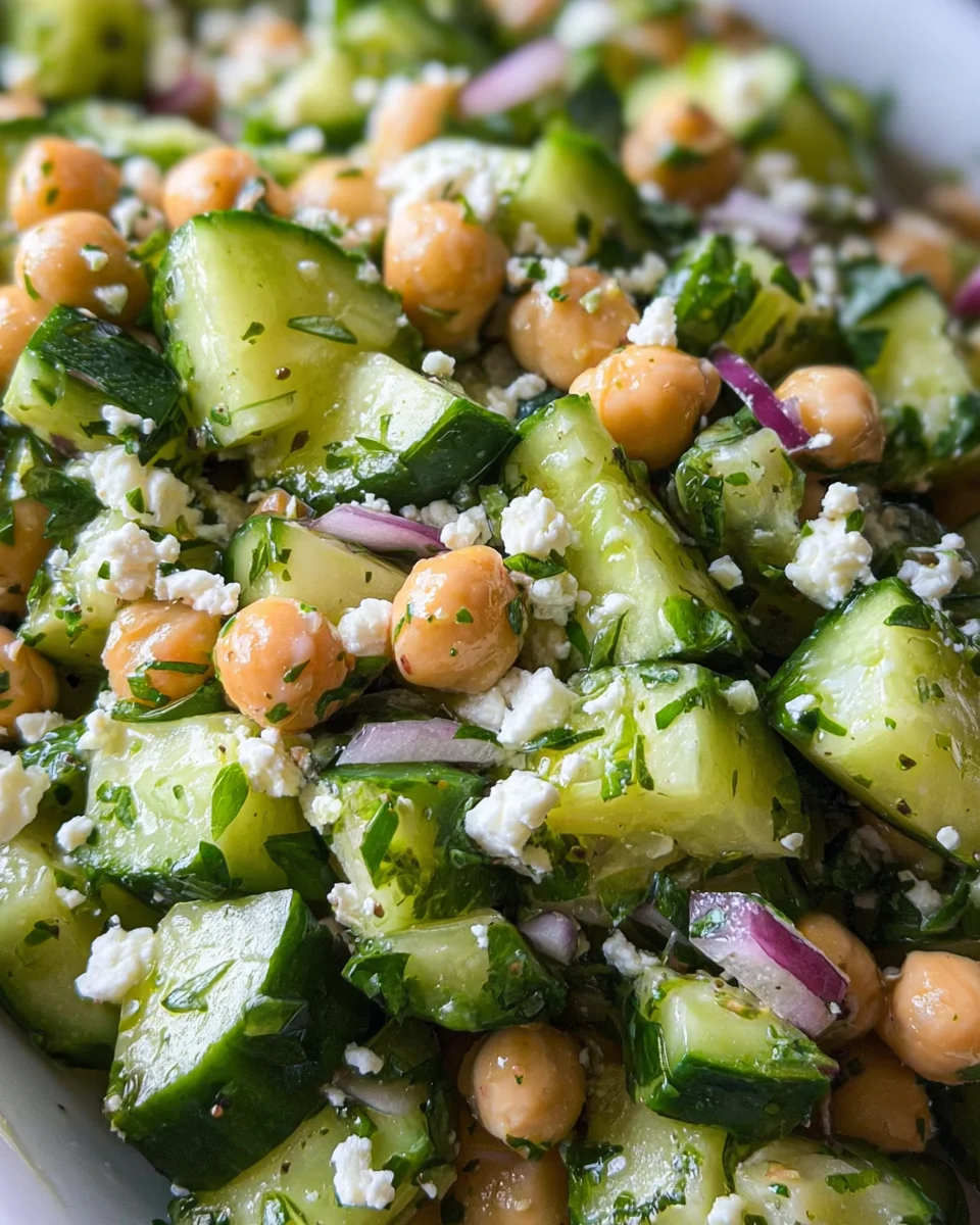Herby Cucumber Salad with Feta and Chickpeas 22 Herby Cucumber Salad with Feta and Chickpeas