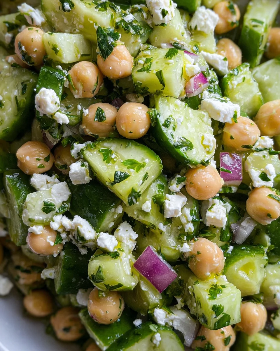 Herby Cucumber Salad with Feta and Chickpeas 19 Herby