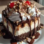 Hot Fudge Sundae Brownie Cheesecake