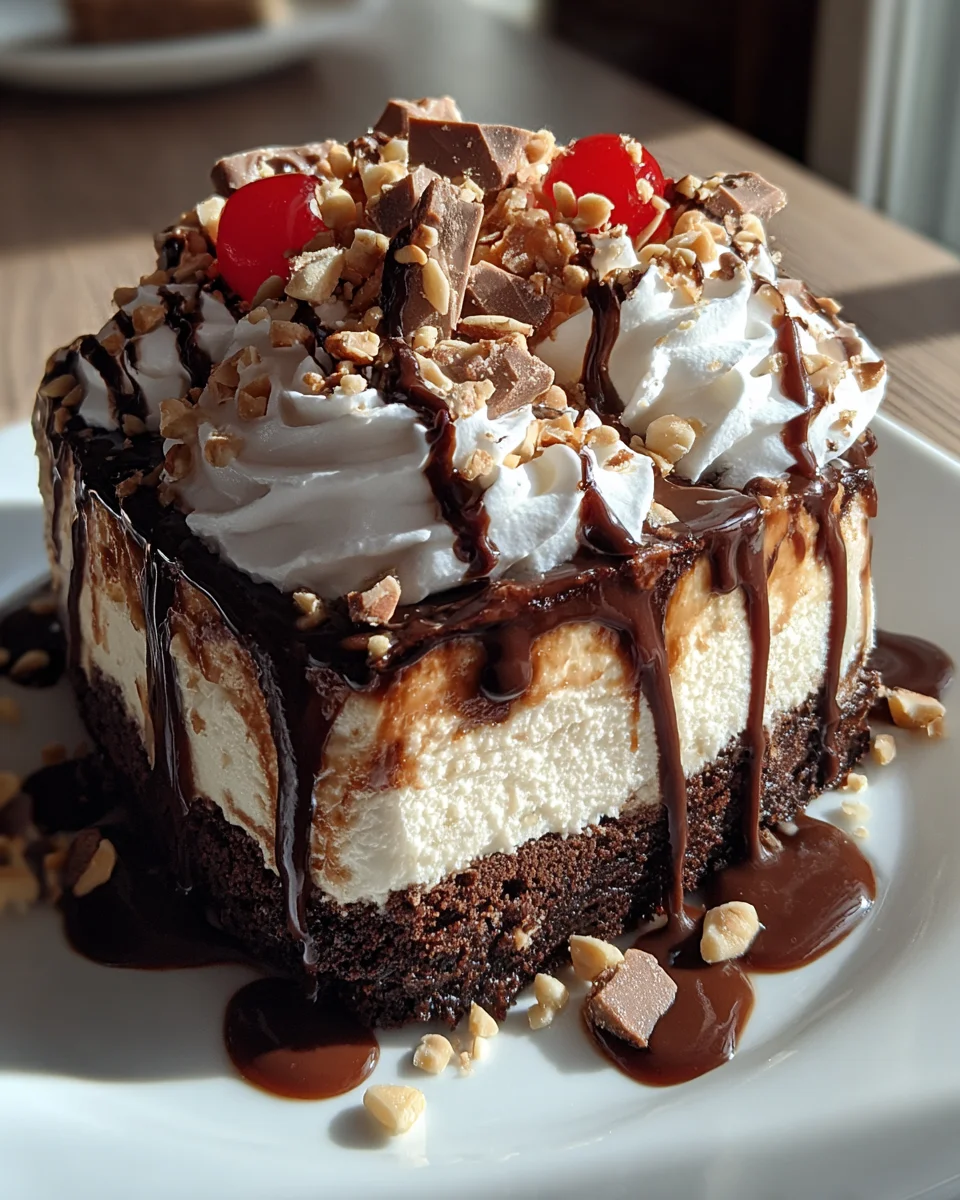 Hot Fudge Sundae Brownie Cheesecake
