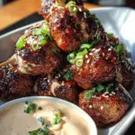 Korean BBQ Meatballs with Spicy Mayo Dip