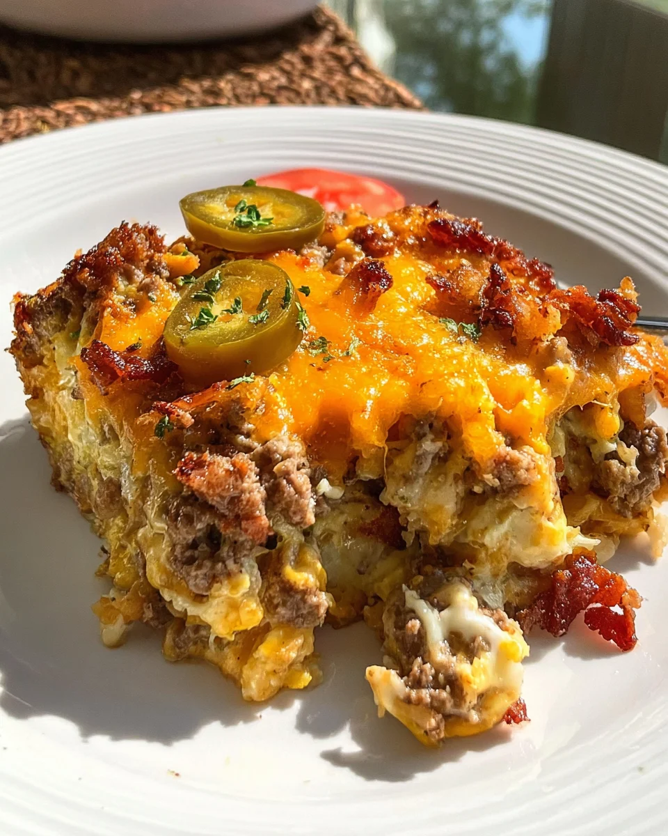 Low-Carb Bacon Cheeseburger Casserole