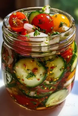Marinated Cucumbers, Onions, and Tomatoes