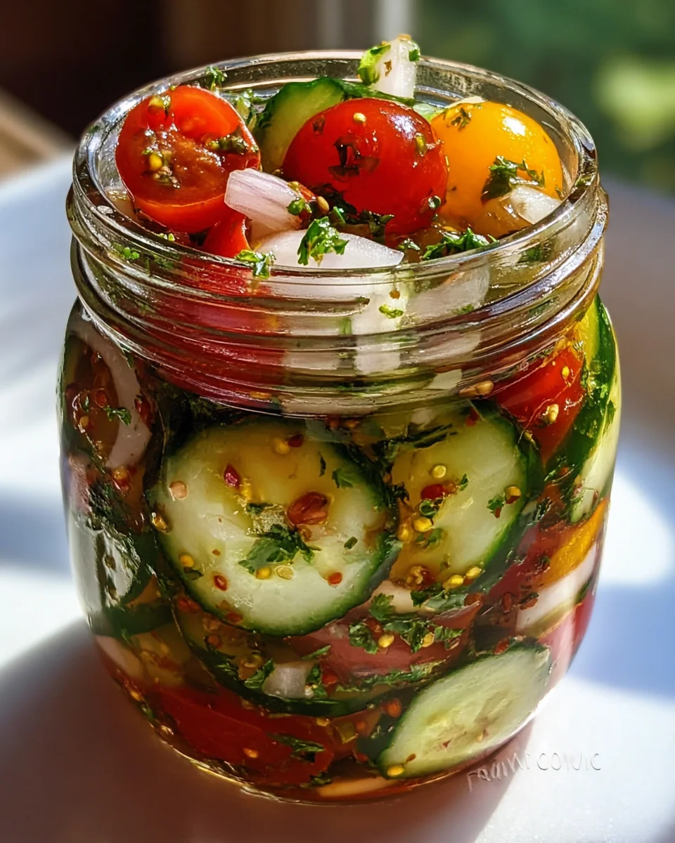 Marinated Cucumbers, Onions, and Tomatoes 21 Marinated Cucumbers, Onions, and Tomatoes