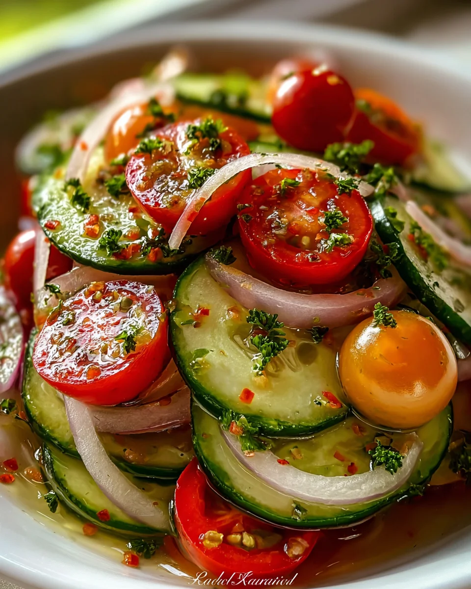 Marinated Cucumbers, Onions, and Tomatoes 18 Marinated