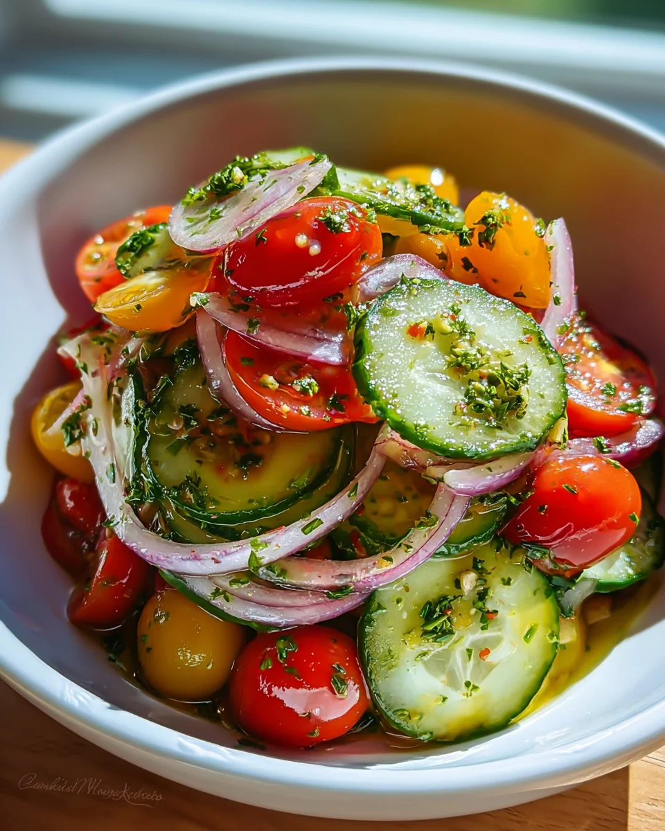 Marinated Cucumbers, Onions, and Tomatoes 19 Marinated