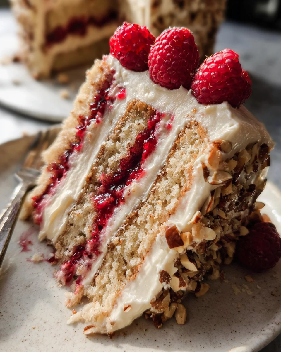 One Bowl Vegan Almond Raspberry Cake with Cream Cheese Frosting 29 One Bowl Vegan Almond Raspberry Cake with Cream Cheese Frosting