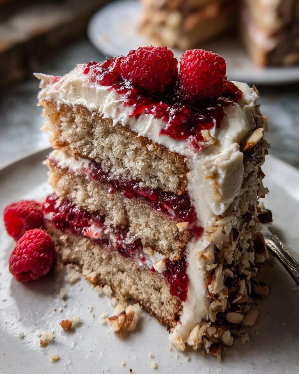 One Bowl Vegan Almond Raspberry Cake with Cream Cheese Frosting 26 One