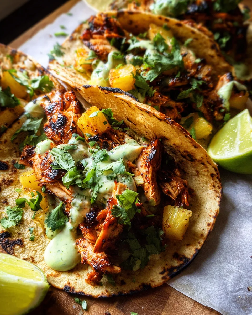 One Pan Chicken & Pineapple Tacos