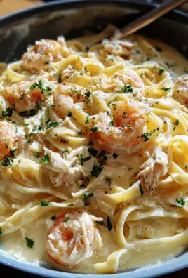 One Pot Shrimp and Crab Alfredo