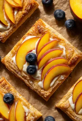 Peaches and Cream Puff Pastry Tart