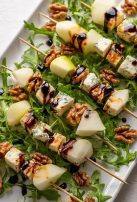 Pear & Brie Cheese Salad Skewers
