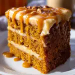 Pumpkin Cake with Caramel Cream Cheese Frosting