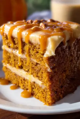 Pumpkin Cake with Caramel Cream Cheese Frosting