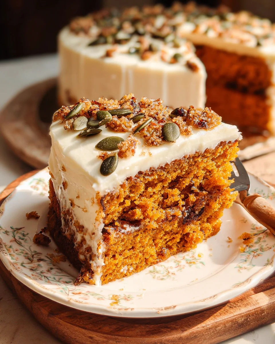 Pumpkin Spice Cake with Brown Sugar Cream Cheese Frosting 34 Pumpkin