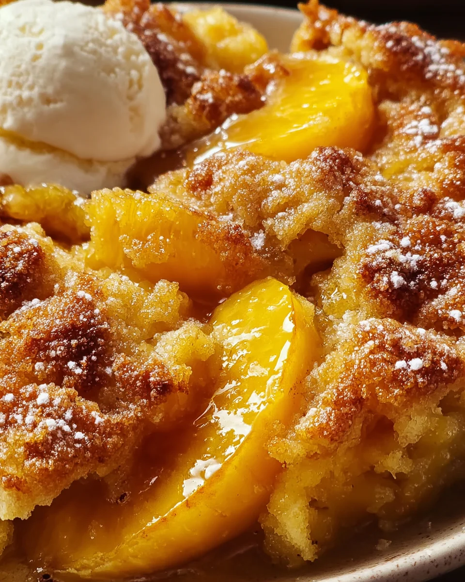 Ridiculously Easy Peach Cobbler