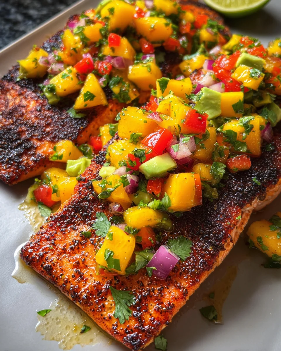 Salmon with Mango Salsa 28 Salmon