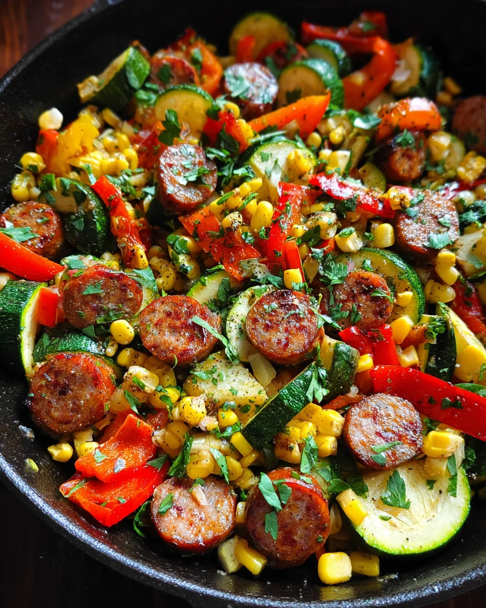 Sausage and Veggies Skillet - 30 Minute, One-Pan Meal