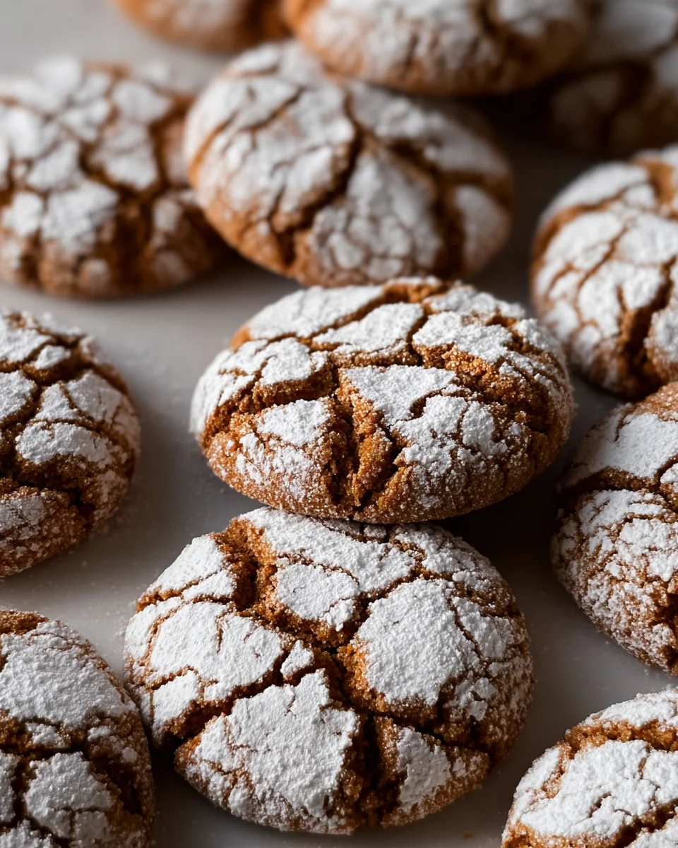 Soft and Spiced Gingerbread Crinkle Cookies