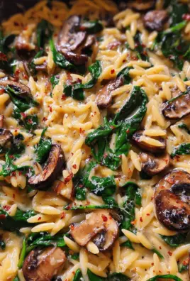 Spinach Mushroom Orzo