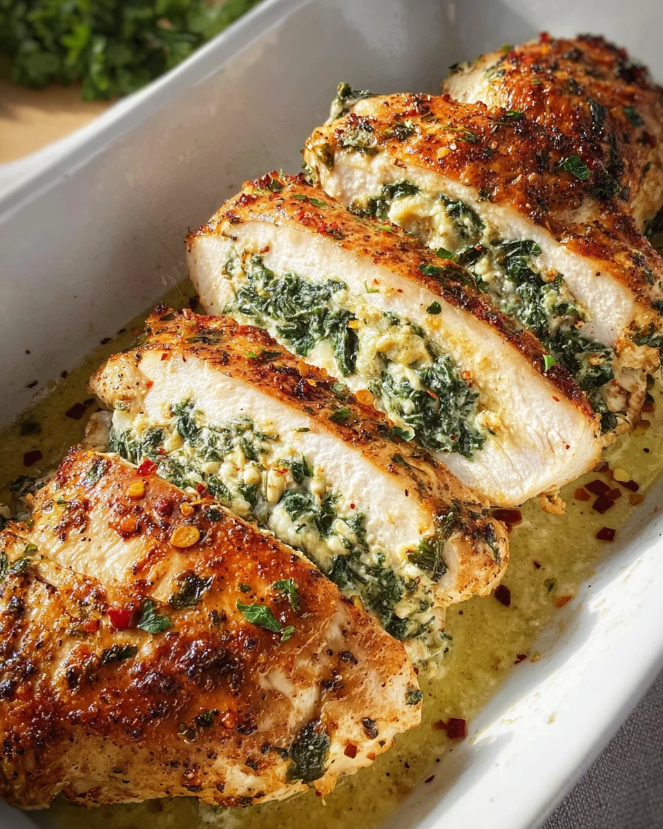 Spinach Stuffed Chicken Fillets