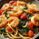 Tomato Spinach Shrimp Pasta