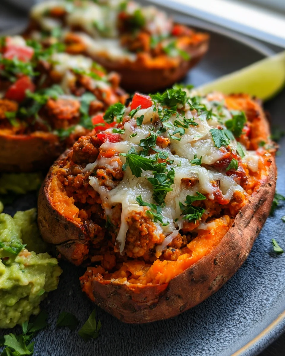 Turkey Taco Stuffed Sweet Potatoes