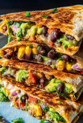 Vegan Quesadillas with Black Beans and Avocado