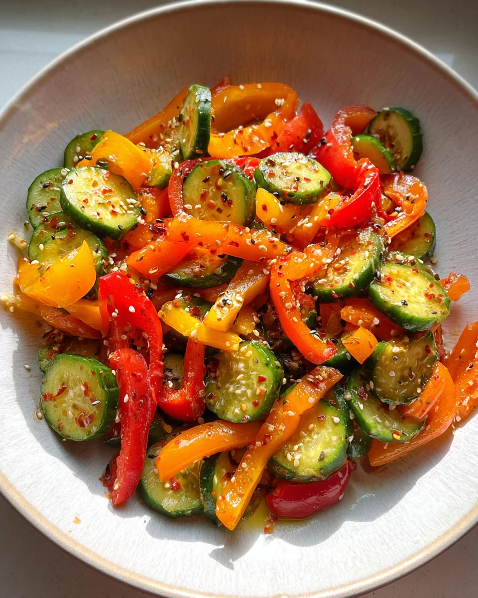 Viral TikTok Cucumber & Bell Pepper Salad 15 Viral