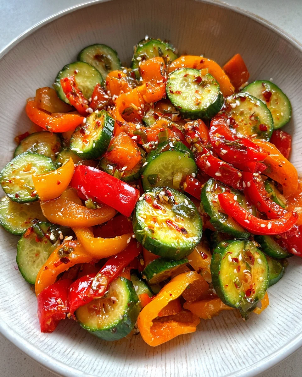 Viral TikTok Cucumber & Bell Pepper Salad 16 Viral