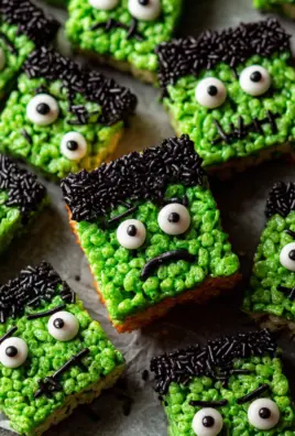 Frankenstein Halloween Rice Krispie Treats