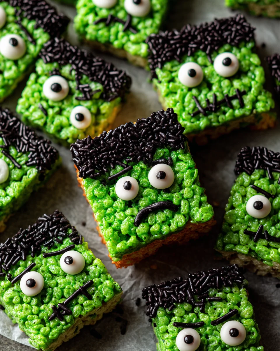 Frankenstein Halloween Rice Krispie Treats