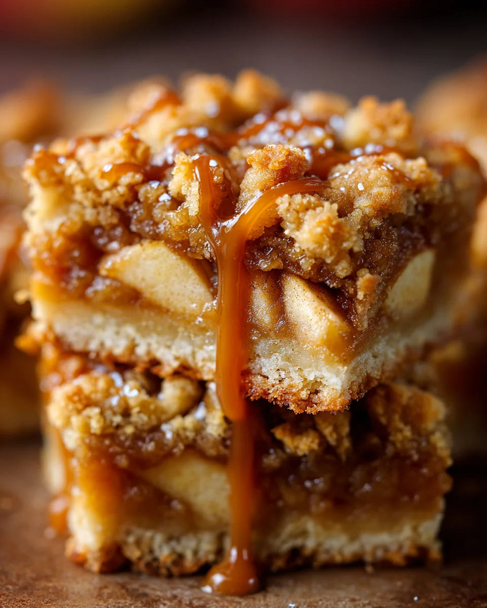 Salted Caramel Apple Crumble Bars Fall Treat